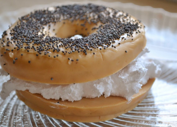 bagel with cream cheese food soap gift idea