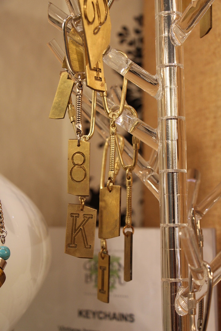 brass initial key chains