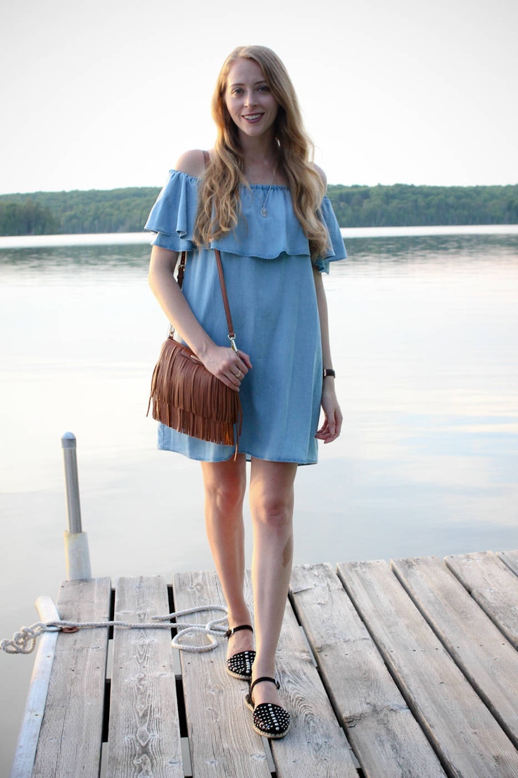 chambray dress casual outfit (2 of 5)