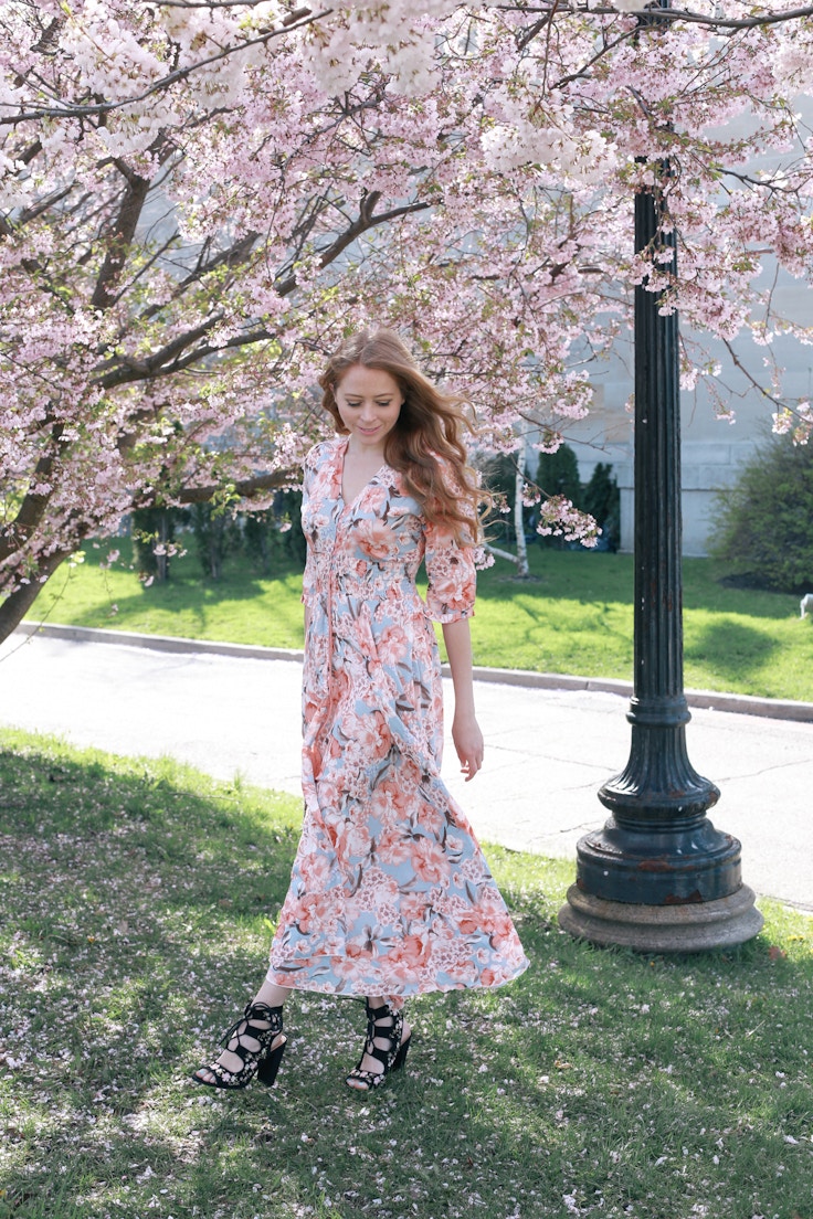 cherry blossom print dress (2 of 11)
