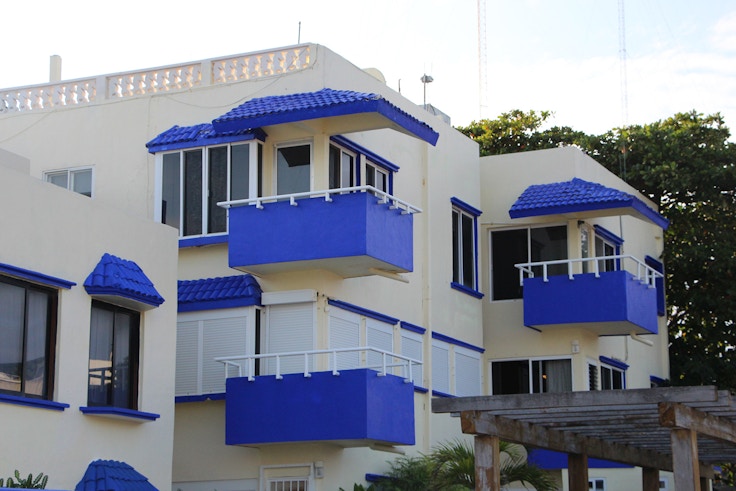 cobalt roofs mexican apartment