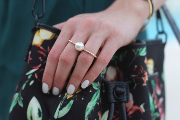 forever 21 pearl knuckle ring
