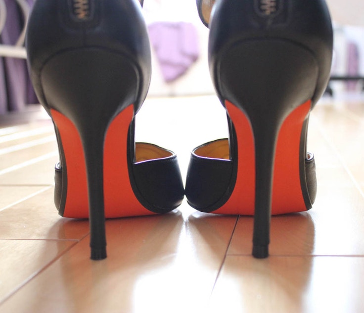 joe fresh orange sole heels