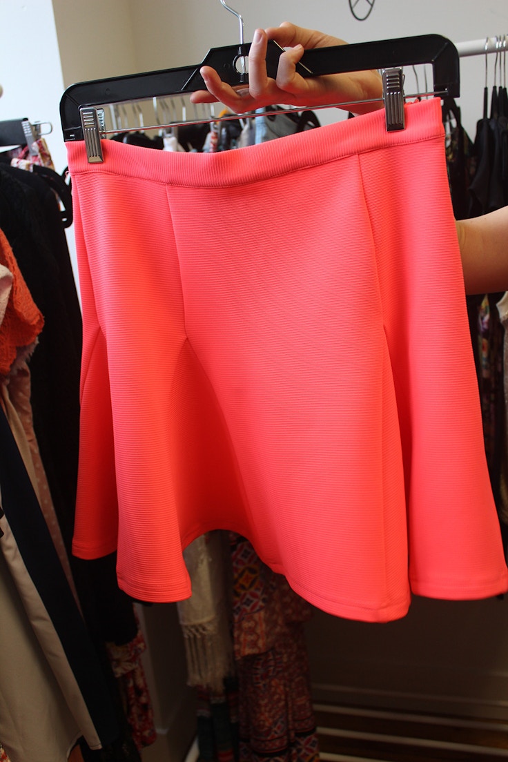 minkpink neoprene neon skirt