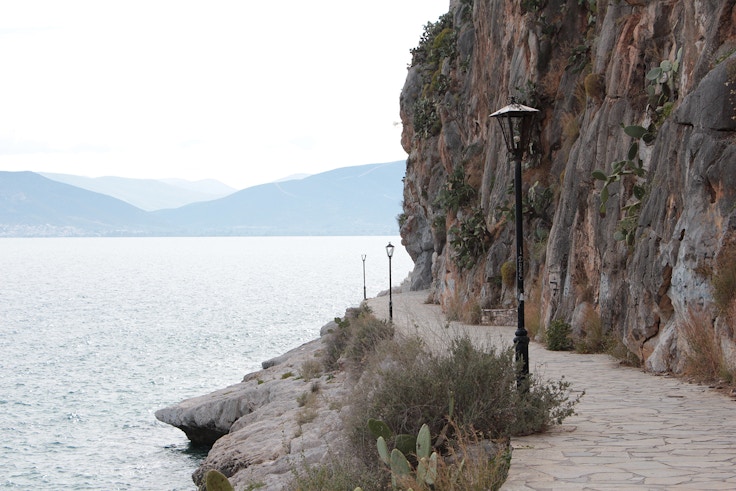 nafplio greece rocky cliff