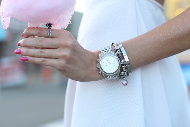 pandora bracelet and ring mk silver watch