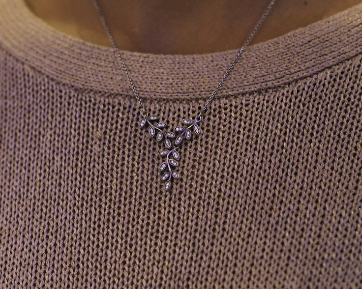 pandora leaves silver collier necklace fall 2014