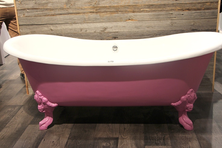 pink claw foot bathtub