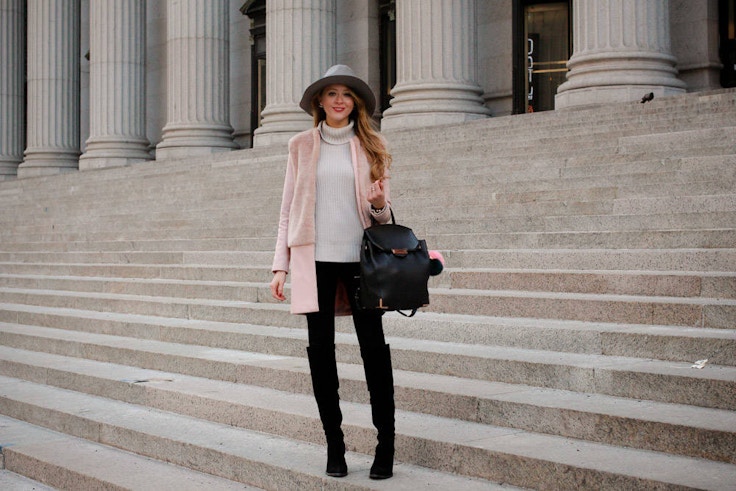 pink coat and grey hat (4 of 5)