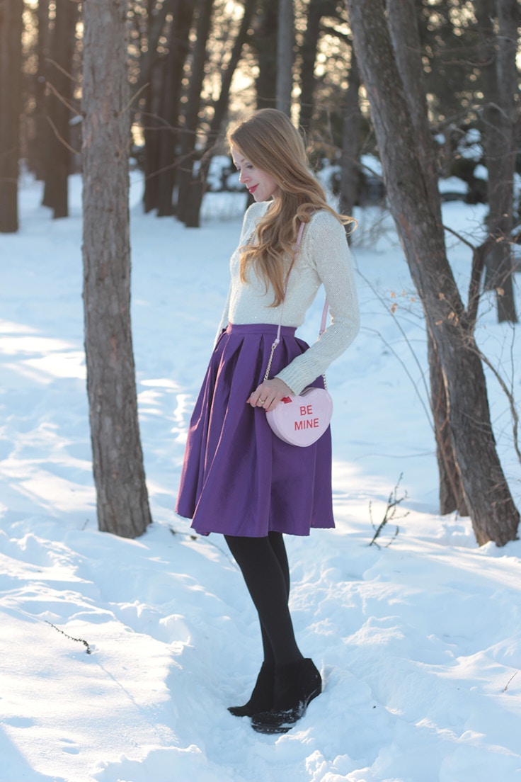 purple midi skirt chicwish