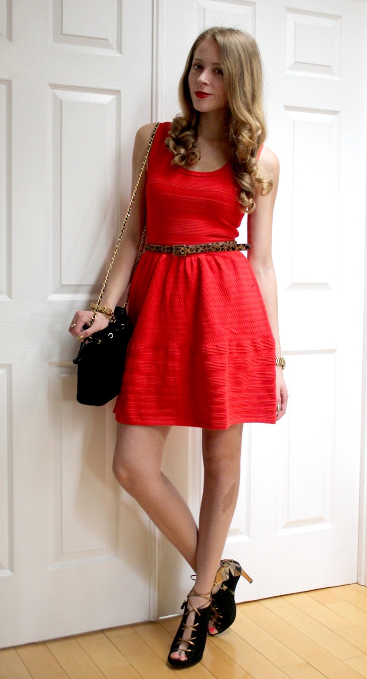 red knit juicy couture dress