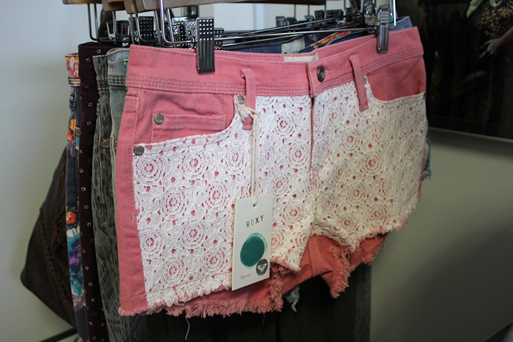roxy fall 2013 pink lace shorts