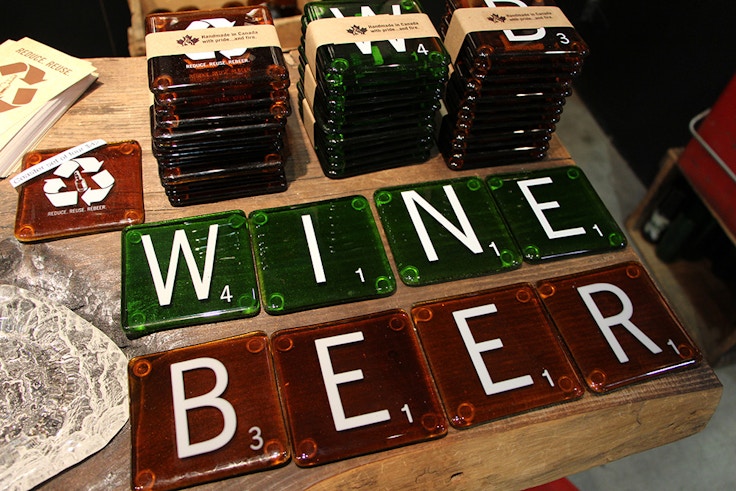 scrabble wine beer coasters