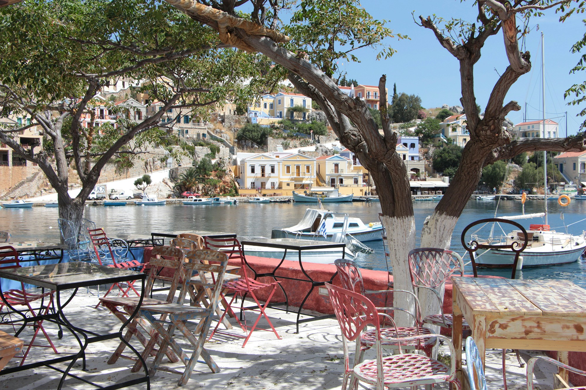 symi greece restaurant by water