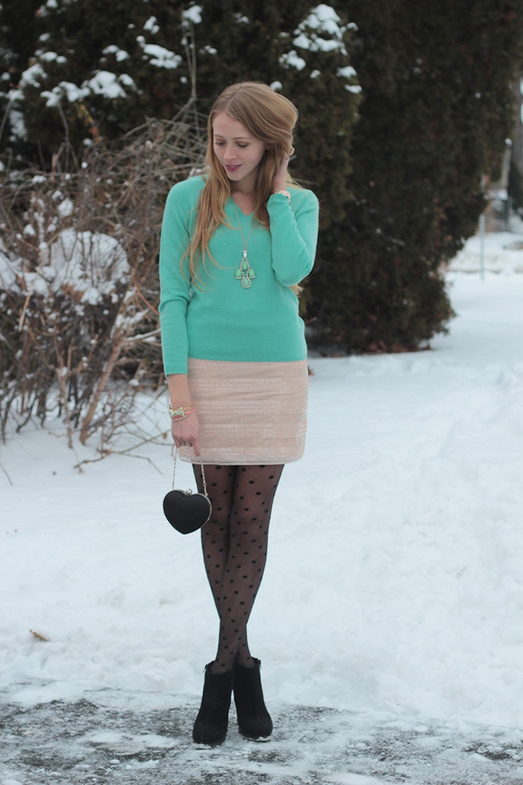turquoise cashmere minkpink skirt