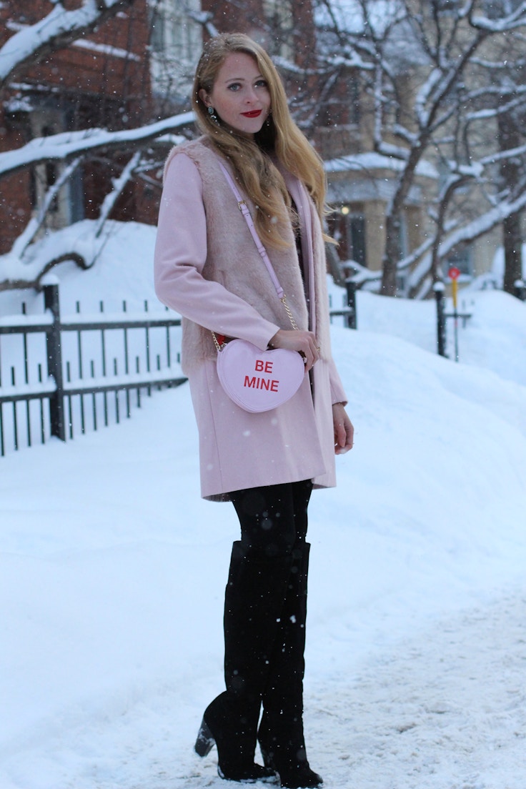 valentines day outfit pink coat
