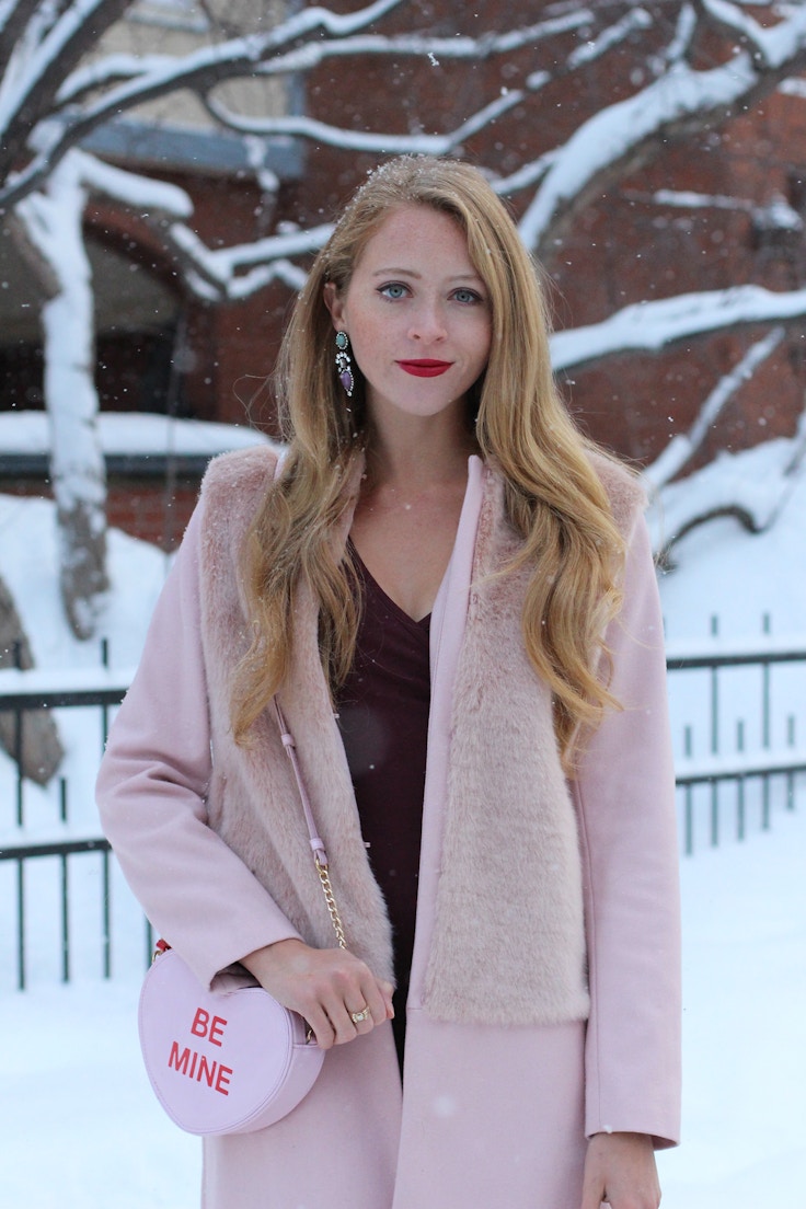 valentines day outfit zara pink coat