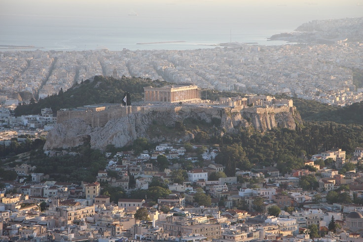 view of acropolis from mount lycabettus