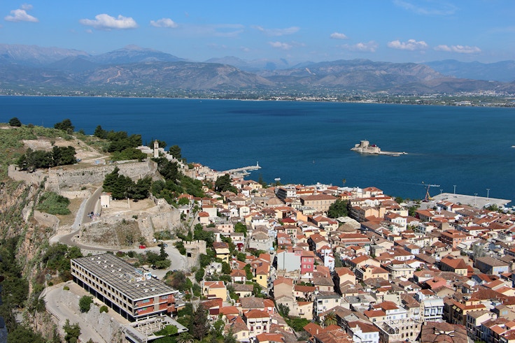 view of nafplio from palamidi fortress