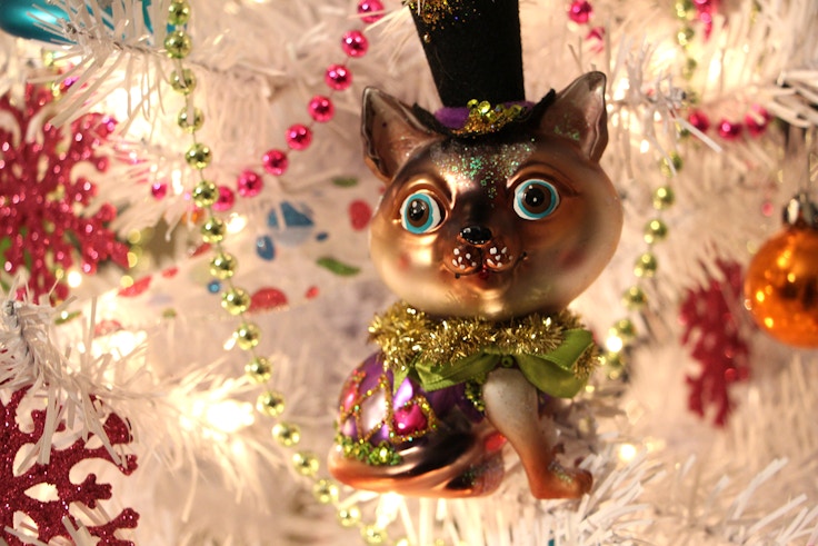 vintage cat christmas ornament
