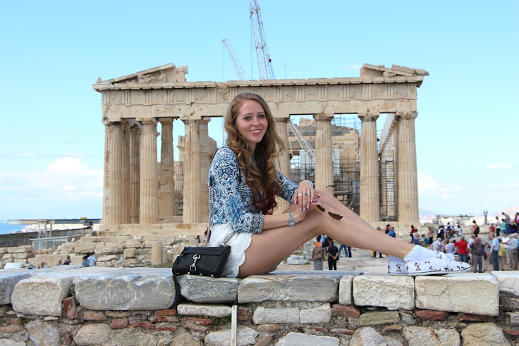 visit to athens acropolis parthenon minkpink shorts