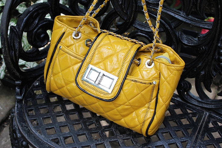 yellow chanel tote