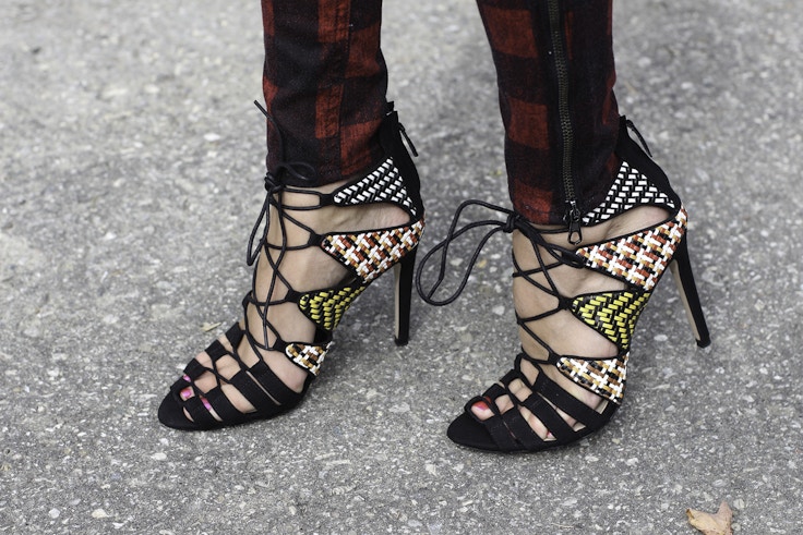 zara patterned lace up shoes