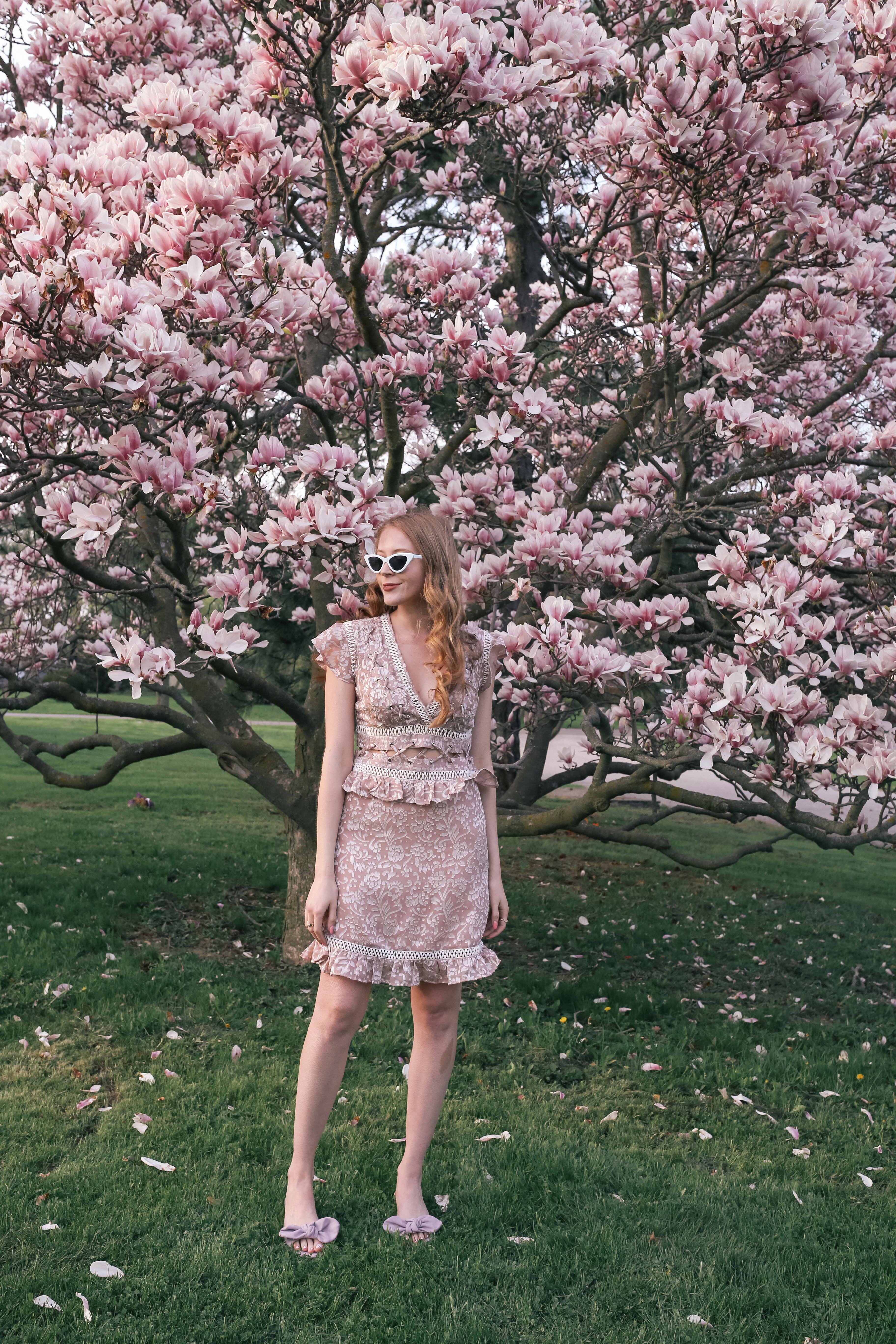 pink topshop dress for spring