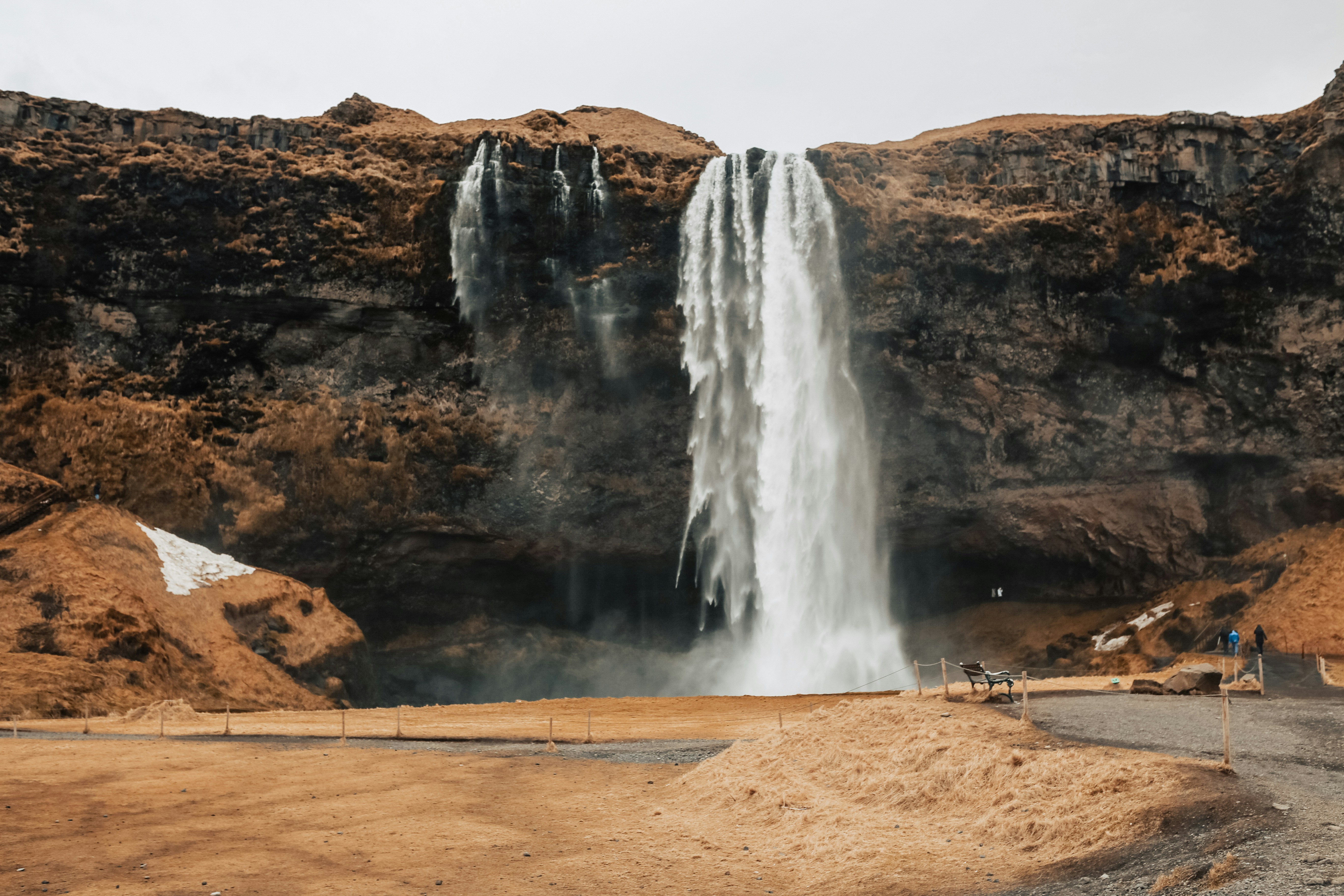 Seljalandfoss in South Iceland - a beautiful, powerful waterfall that you can explore from behind.