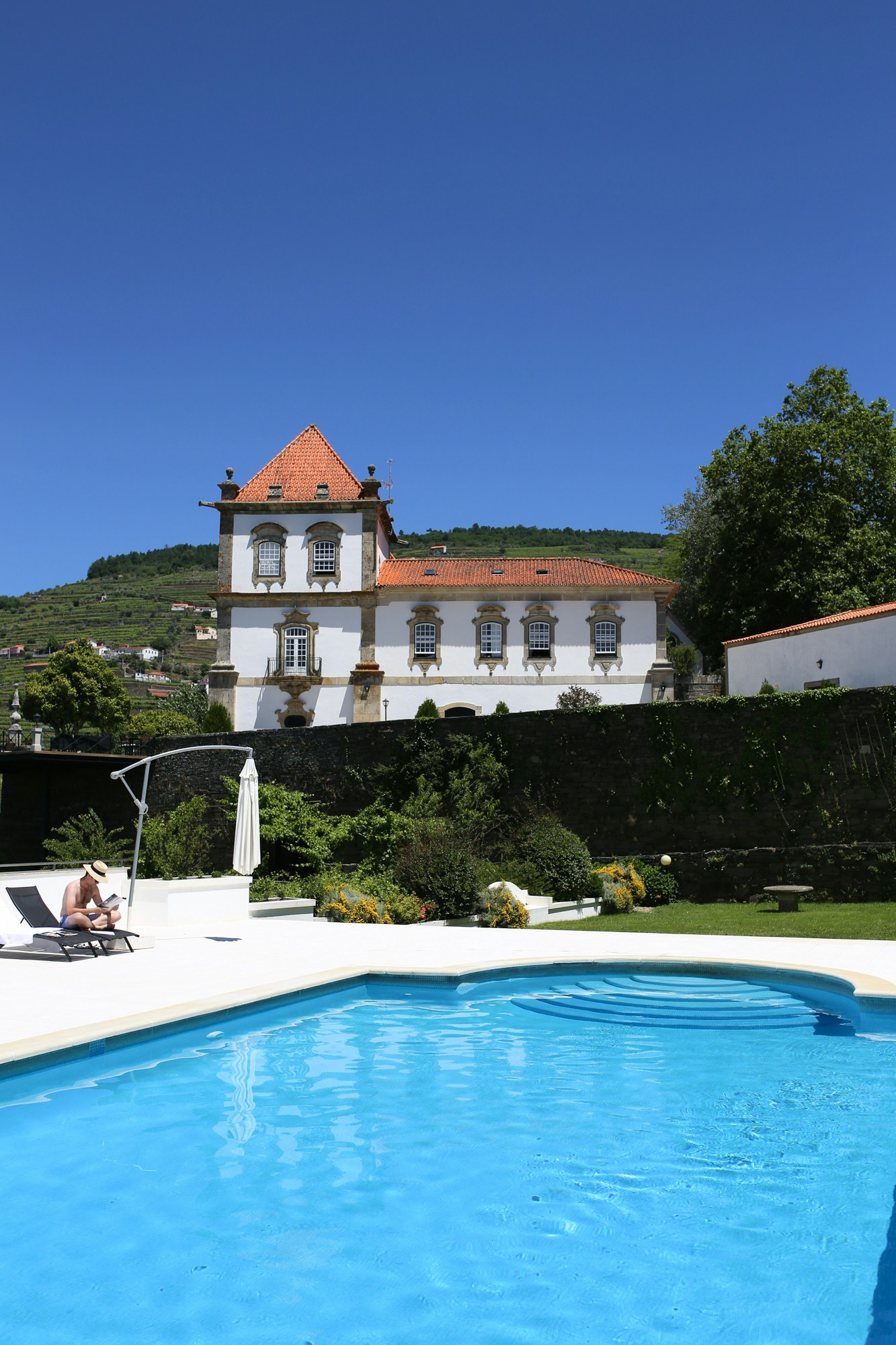 hotels in douro valley pool at casa das torres de oliveira 