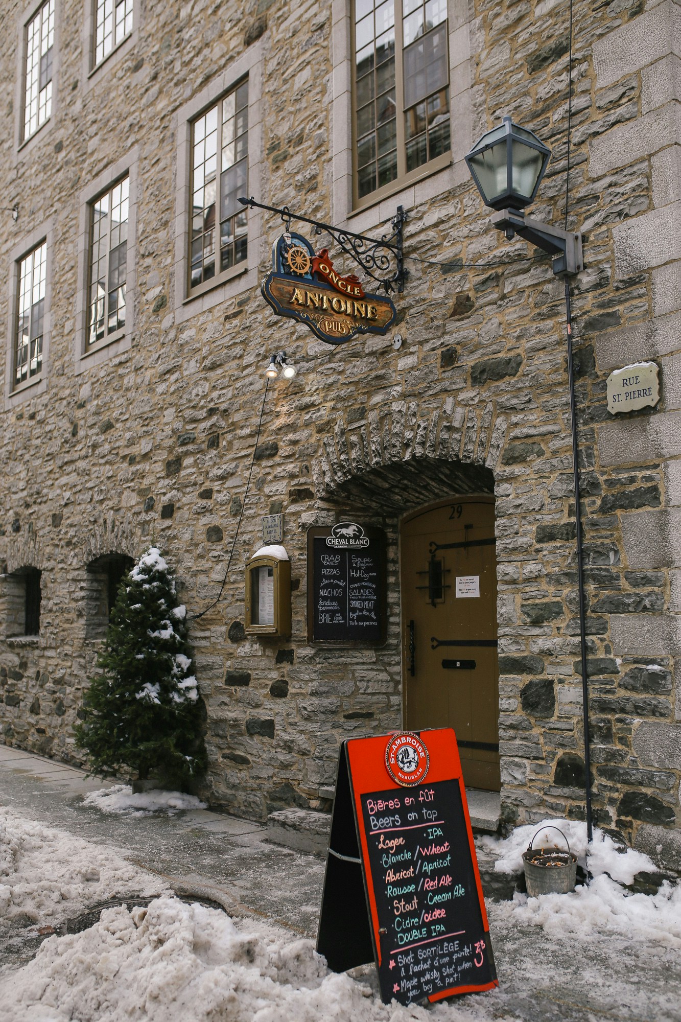 Top 10 Things to do in Quebec City in a weekend in winter: have a couple pints at l'Oncle Antoine, one of Canada's oldest bars dating back to 1754!
