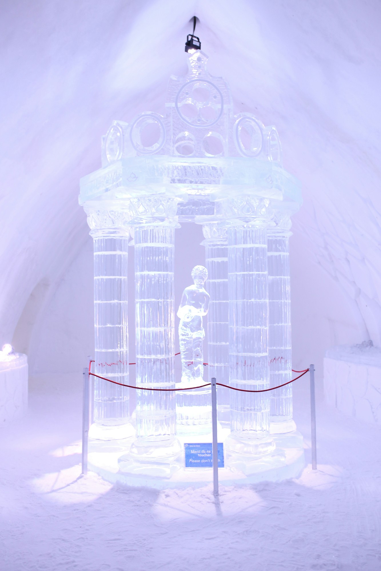 Stunning ice sculptures at the Ice Hotel in Quebec City