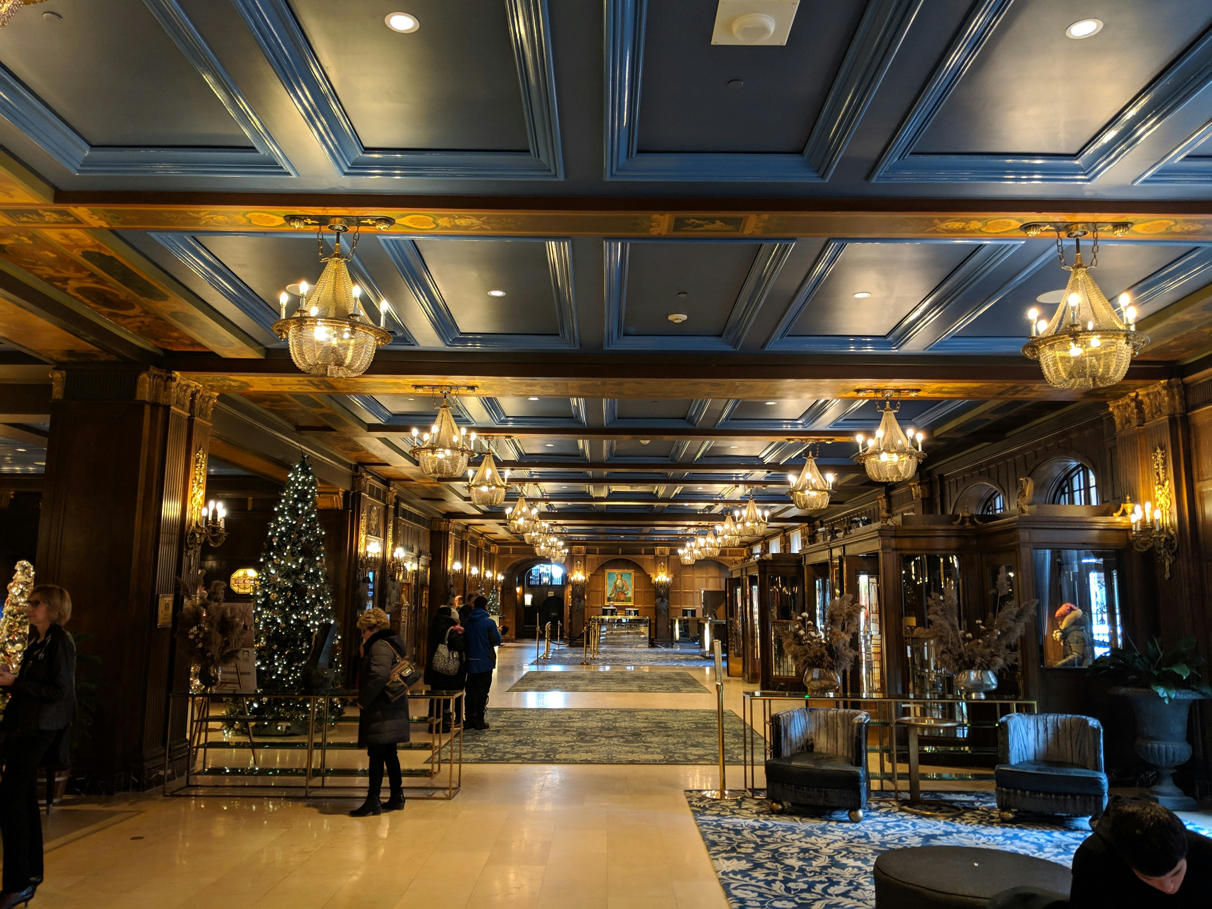 Chateau Frontenac in Quebec City's charming lobby