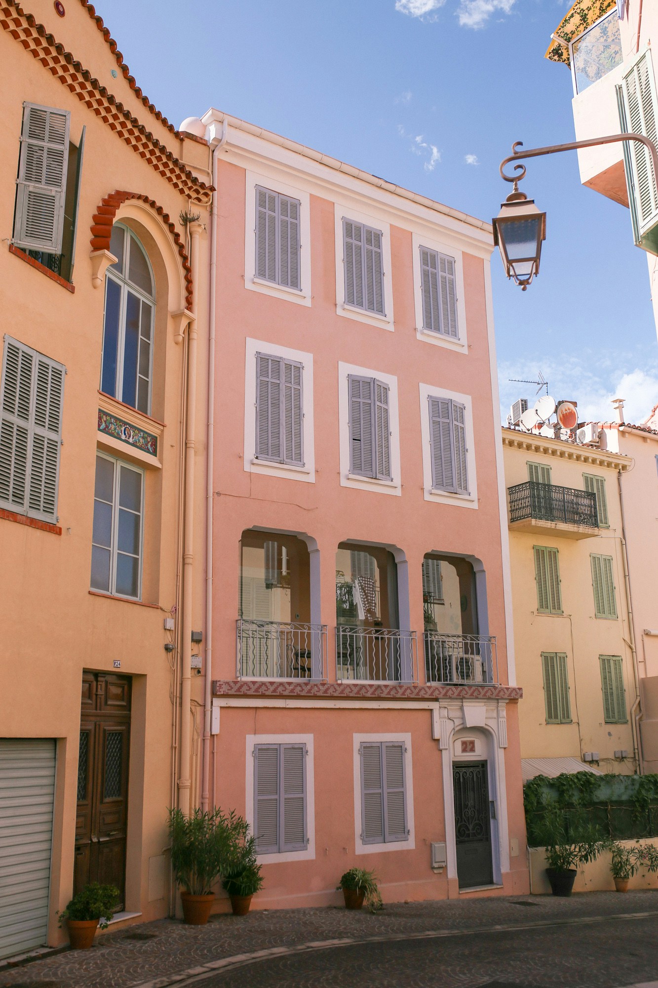 Colourful houses in Le Suquet, Cannes
