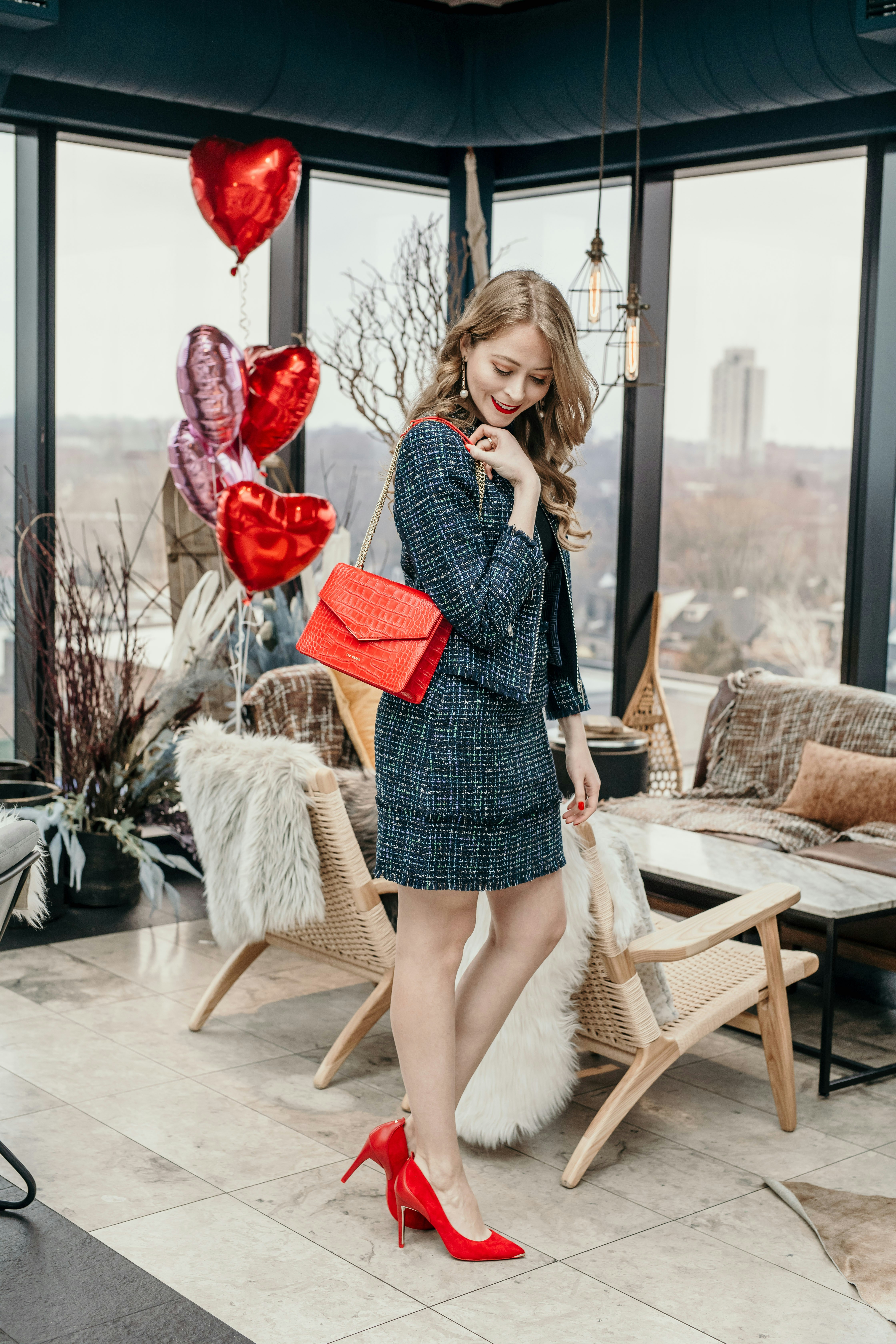 Ted Baker Boucle Jacket and Boucle Dress - Valentine's Day Outfit Idea that goes from office to date night.