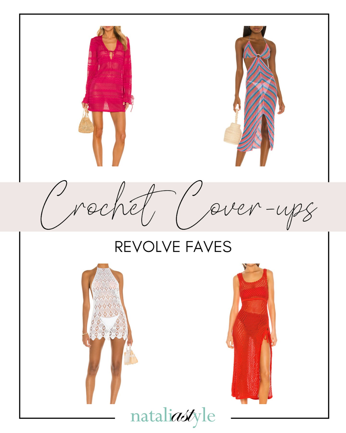 A crochet cover-up is a must for Summer 2021. These crochet swimsuit coverups are perfect for the beach or poolside, featuring fun colours and eye-catching designs.