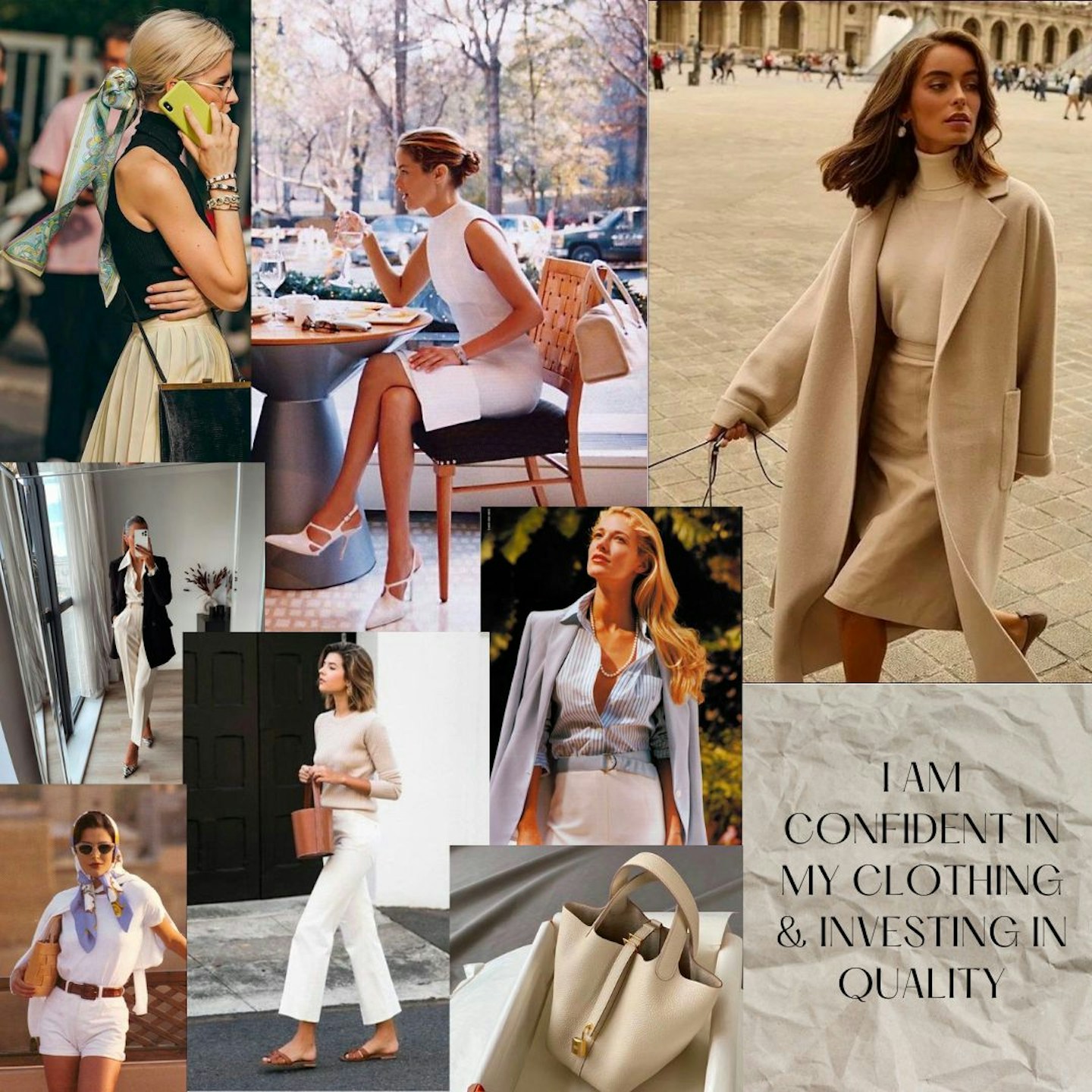 Style Vision Board for 2023 - Elegant, minimalist, workwear fashion